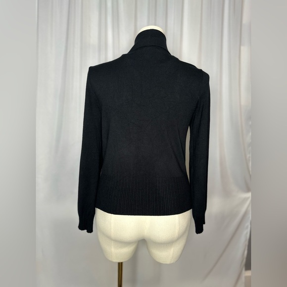 Cable & Gauge Black Single Button Long Sleeve Cardigan (695) - Picture 3 of 12